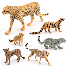 仿真森林动物豹子模型玩具猎豹雪豹印度豹艾叶豹桌面装饰静态摆件