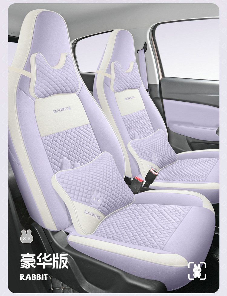 New zero run T03 special seat cover to3 four seasons GM seat cushion all-inclusive linen fabric seat cover cartoon