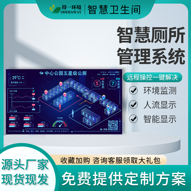 智慧厕所客流监测激光传感器检测人流量统计电池计数器智能环保