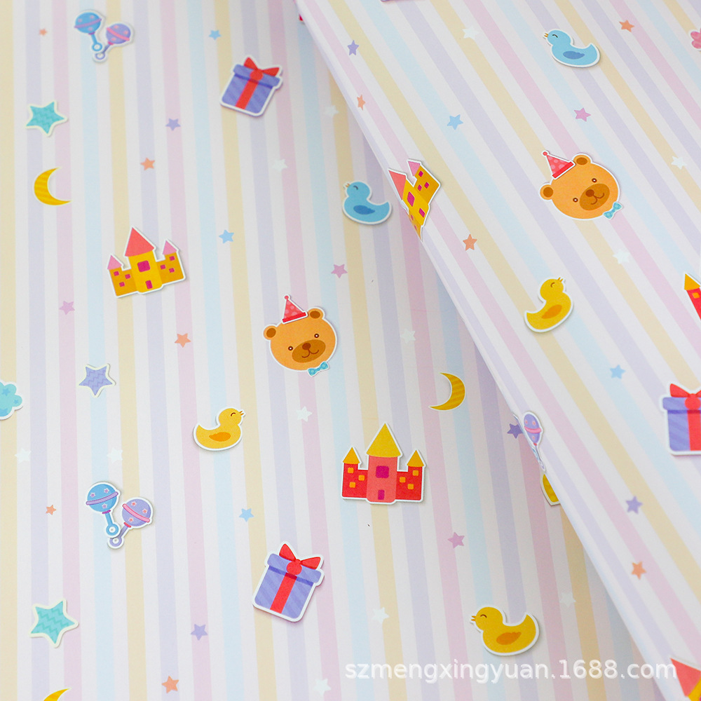 Fruta creativa simple dibujos animados niños estudiante de alta gama cumpleaños Día de San Valentín papel de embalaje de regalo papel de cubierta de libro