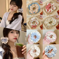 バレエ風の乳の格子の熱いドリルのレースの韓国版の大腸のシュシュのかわいいクリームの新型シュシュは卸売りを集めます。