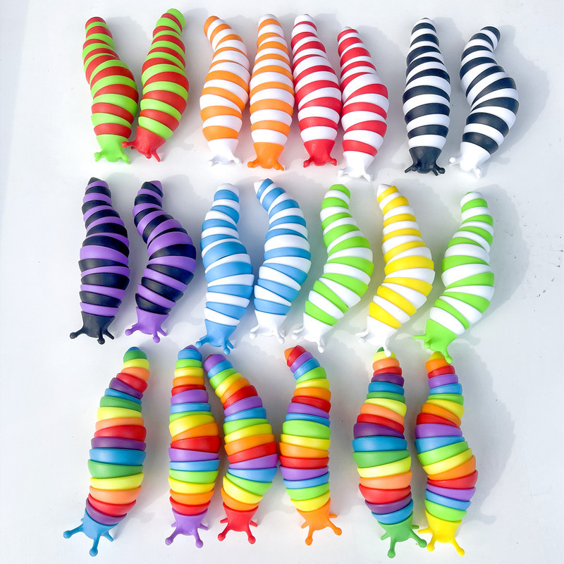 TikTok cross-border new product simulation slug decompression toy slug peristaltic Caterpillar puzzle fingertip snail worm