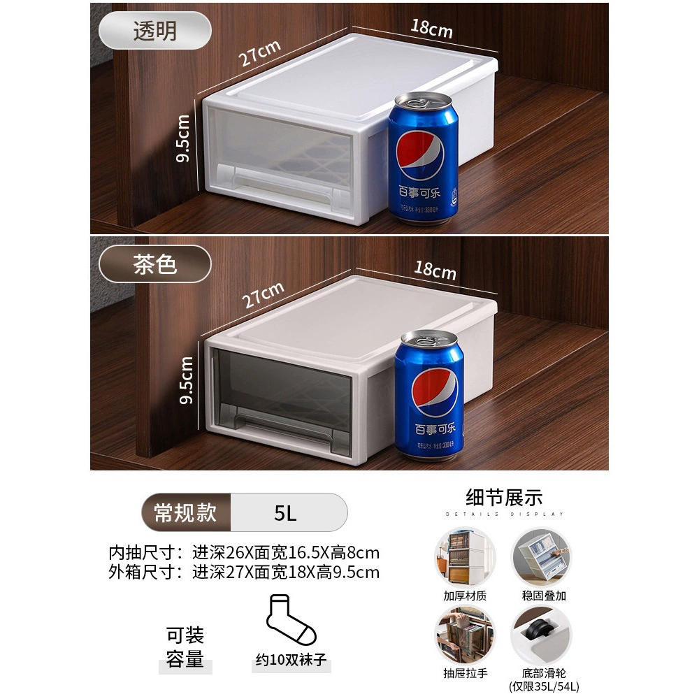 Plastic storage box, transparent storage system