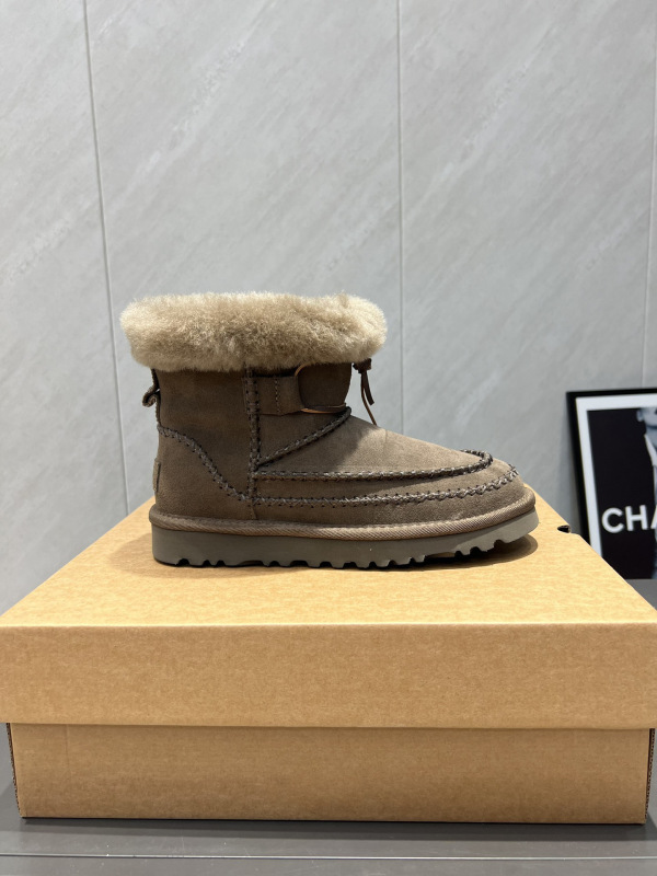 广州高品质~阿尔派皮毛一体雪地靴25冬新款保暖厚底套脚中筒女靴|undefined