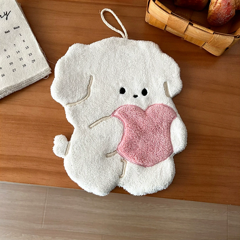 Love puppy wipe the hand towel, can not drop the hair super strong water absorption kitchen supplies, children's square towels wipe the towels
