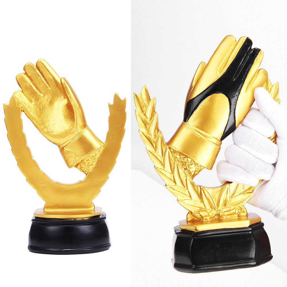Guantes de oro trofeo de oro premio bota taza galvanoplastia resina portero de fútbol portero haciendo trofeo de fútbol medalla de metal
