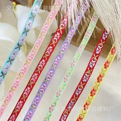 スポット 0.7 センチメートルエスニックスタイルの花柄ジャカード刺繍リボン DIY ヘアアクセサリーギフトパフォーマンス衣類アクセサリー卸売