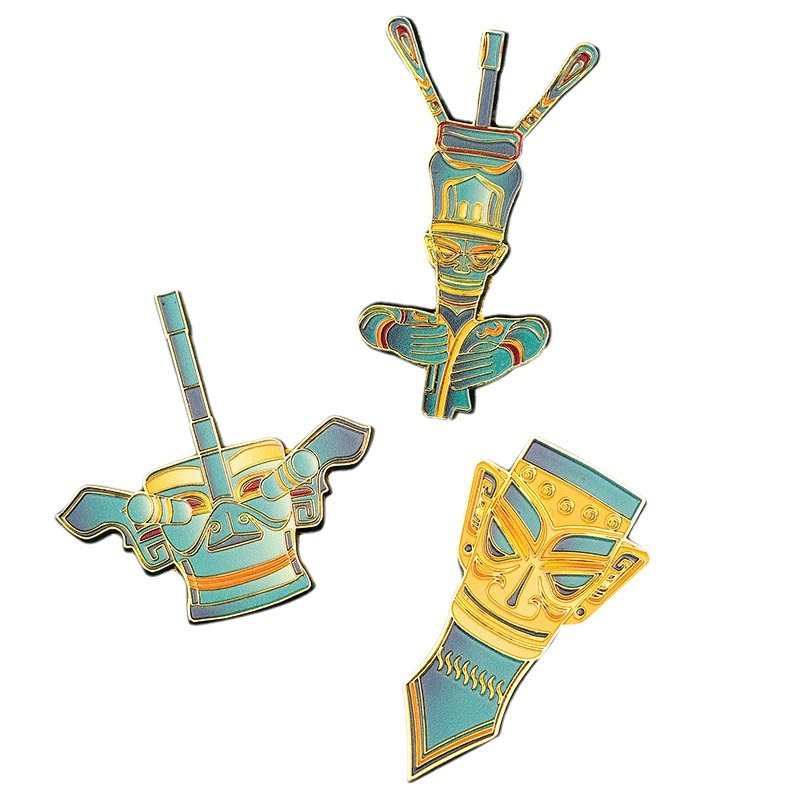 SANXINGDUI WENCHUANG 장식 새 스타일 냉장고 스티커 기념품 자석 브론즈 라이트 새해 장식 동반 행사