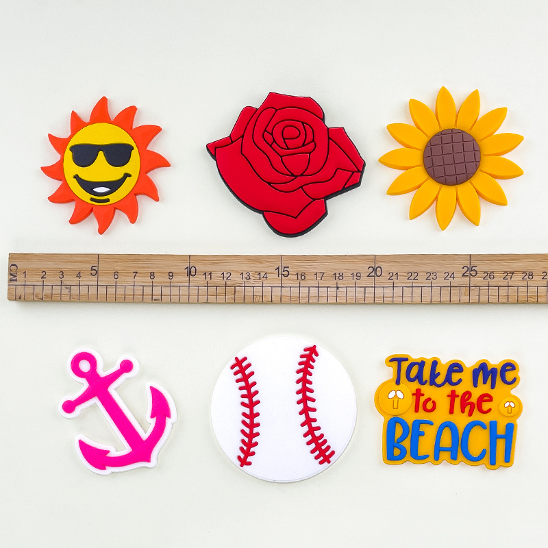 130g Weight Bag Charms Bag Accessories Type 5 PCS/Package Quantity Holiday, Daily Occasion PVC Material letter, Flower Pattern Cute Style 5 PCS/Package PVC Letter Flower Bag Charms 5