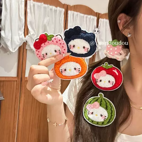 Creative fruit watermelon magic stickers, tomato and strawberry designs, cute and girly, for face washing, makeup, bangs, and tidying up stray hair