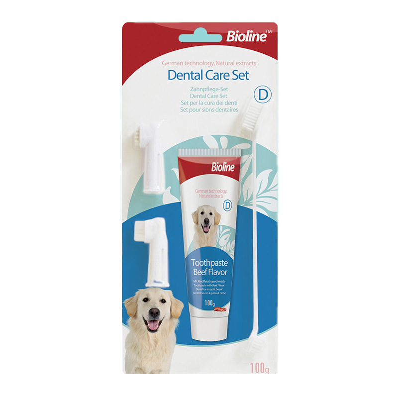 Alemania bioline cepillo de dientes para perros juego de pasta de dientes pasta de dientes para mascotas pasta de dientes para perros cepillo para perros pasta de dientes para perros para eliminar el mal aliento