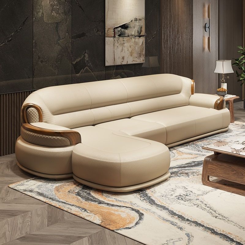 轻奢沙发乌金木真皮沙发豪华高档新款现代高级客厅新中式欧式美式
