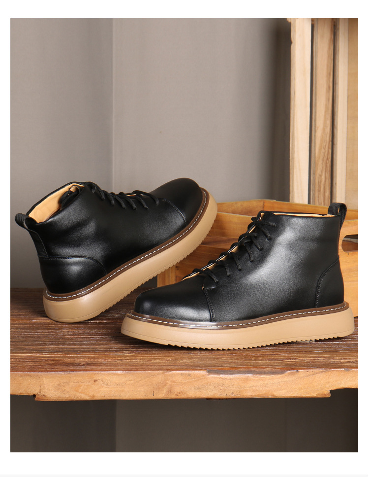New boots Men's vintage cowhide classic big yellow boots_voghion.com