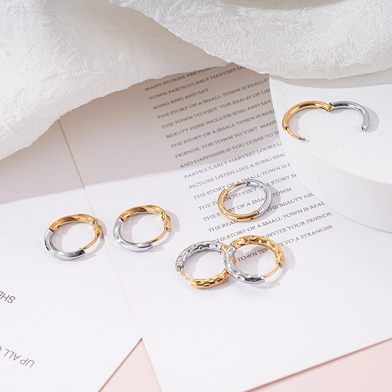 PVD Coated Gold Plating Process 1 Pair Casual Simple Style Geometric 304 Stainless Steel 18K Gold Plated Earrings
