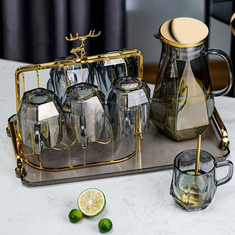 钻石感玻璃水杯家用套装客厅凉水壶轻奢耐高温饮水水壶