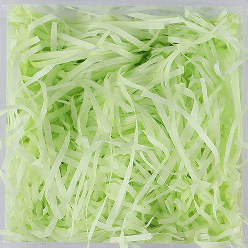 Фабричная продажа коробка подарочная из хлопка бумажной крошки (crushed paper silk) и травяной стебель из шелковой ткани, пасхальная-fold заполнение бумажными волокнами 20 грамм