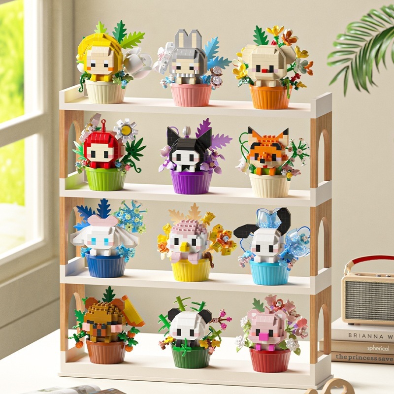 Le transfronterizo postre de dibujos animados muñeca ensamblaje de bloques de construcción decoración caja ciega juguetes de puzzle para niños 1 de junio tienda de regalo