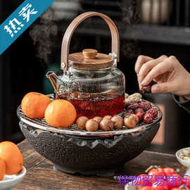 围炉煮茶家用电陶炉煮茶器具全套烤奶烧水壶茶具套装养生玻璃