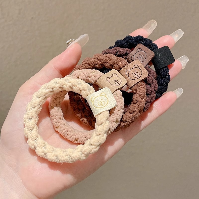 Alta elasticidad y durabilidad banda de goma para mujeres simple temperamento de alta cola de caballo cuerda de cabeza de cuerda 2025 nueva cubierta de cuero de anillo de cabello