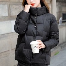 羽绒服女短款2025新款秋冬季轻薄宽松反季外套立领薄款白鸭绒轻便