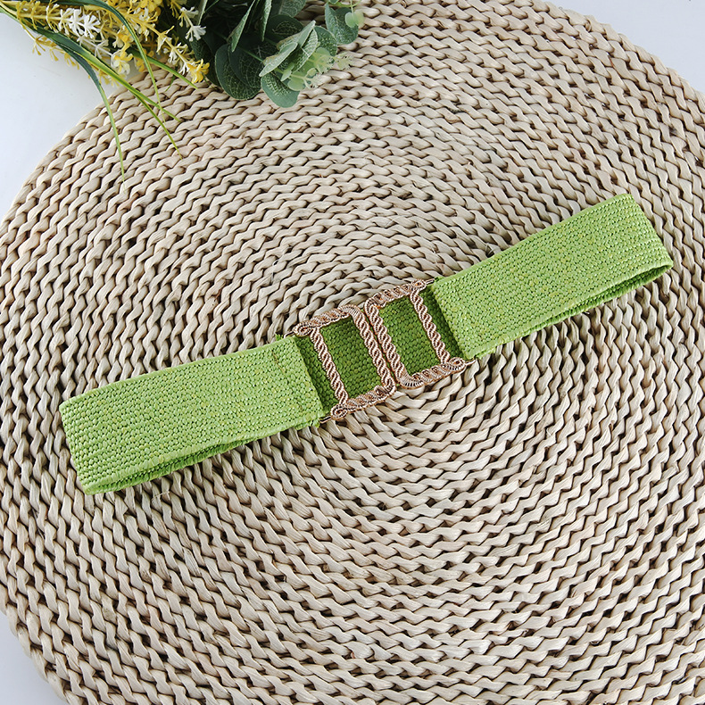 Ethnic Style Solid Color Plastic Straw Woven Belt Women's Woven Belts display picture 4