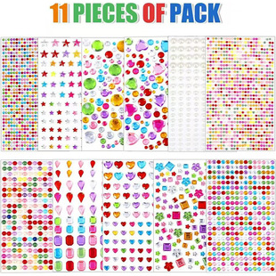 Kindergarten Children's Creative DIY Color Gem Diamond Sticker Large small size Acrylic Transparent Student Pearl Diamond Sticker
