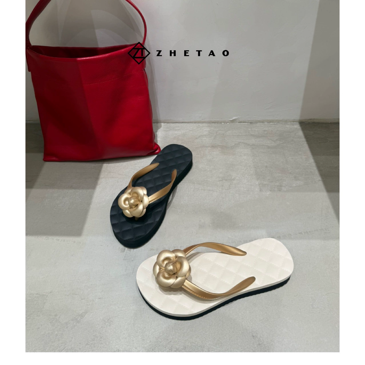 Прямые поставки с фабрики: женские летние шлепанцы с ароматом камелии, нескользящие, износостойкие, удобные пляжные туфли на толстой подошве.