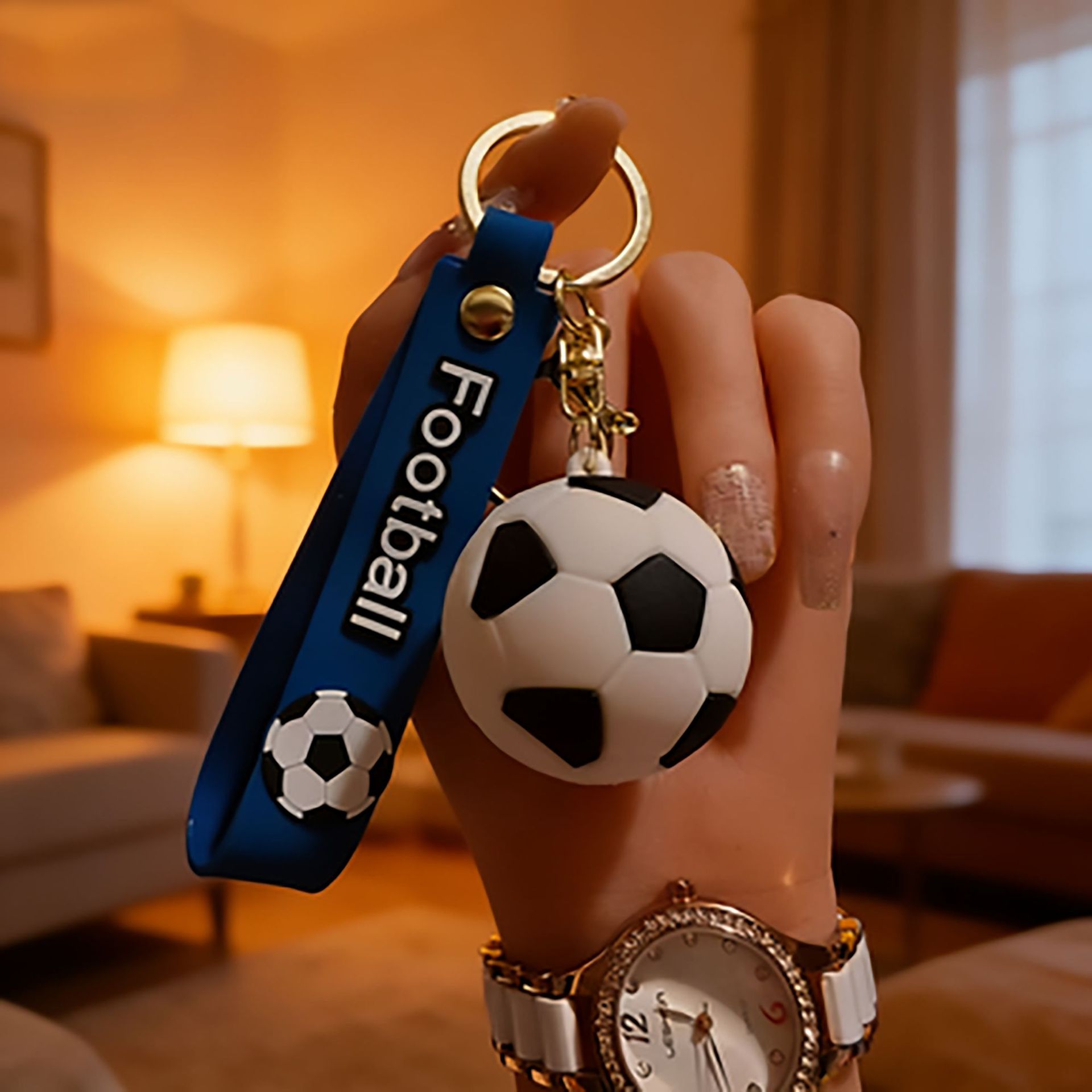 Fábrica directa nueva creación de dibujos animados simulación de la Copa del Mundo esfera colgante de llaves recuerdos llavero colgante de automóvil