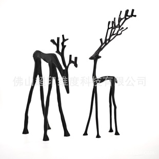 �羳Set of 2 Black ReindeerStatues�Ͻ��}�QС�����ɫ�Z¹����