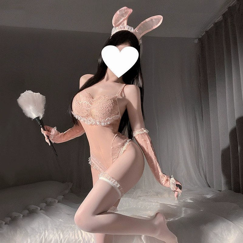 霏慕 Cute bunny girl with open crotch hot naked butt jumpsuit set without taking off 6988 sexy lingerie uniform temptation