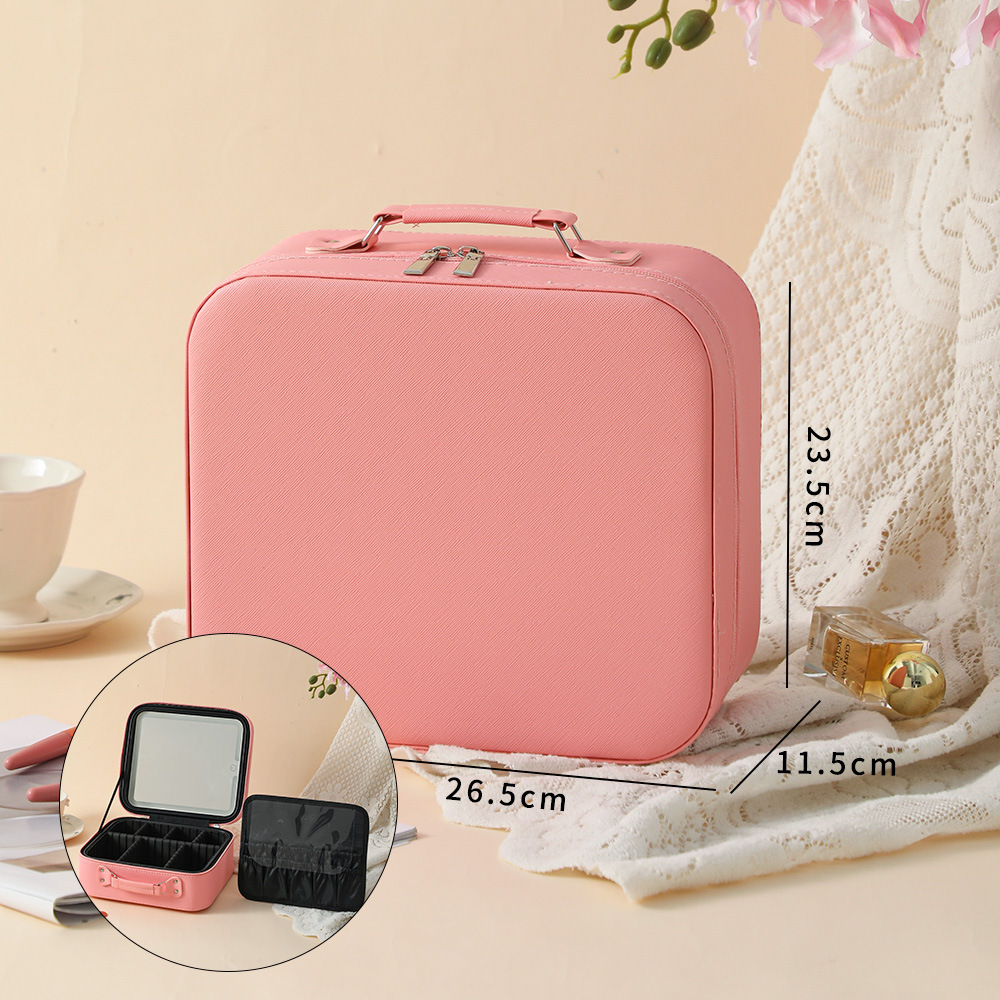 Caja de maquillaje de lámpara LED portátil de alta calidad sensación de viaje bolsa de maquillaje de almacenamiento nueva bolsa de maquillaje de gran capacidad de lujo ligero