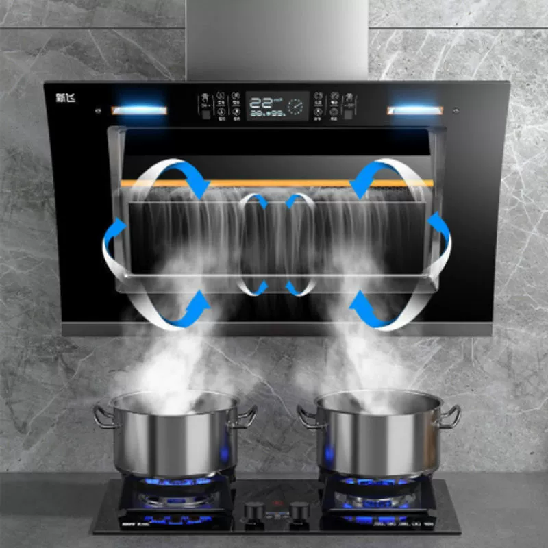Xinfei range hood home kitchen side suction range hood dual motor large suction automatic cleaning range hood
