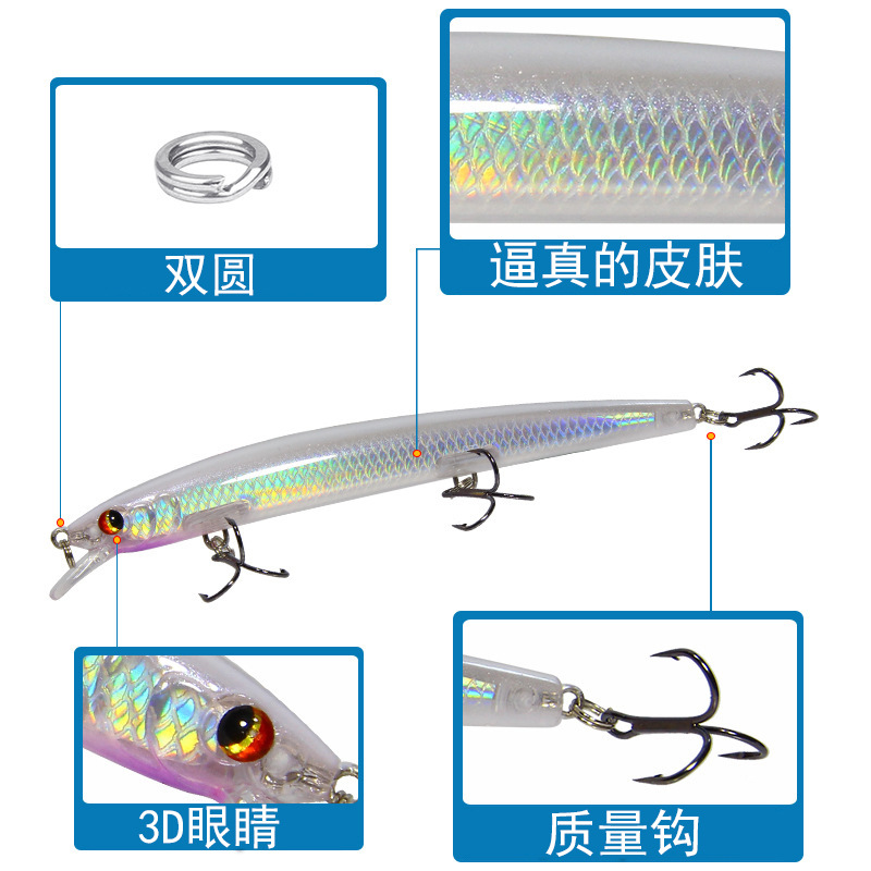 Sinking Minnow Fishing Lures Hard Baits Fresh Water Bass Swimbait Tackle Gear