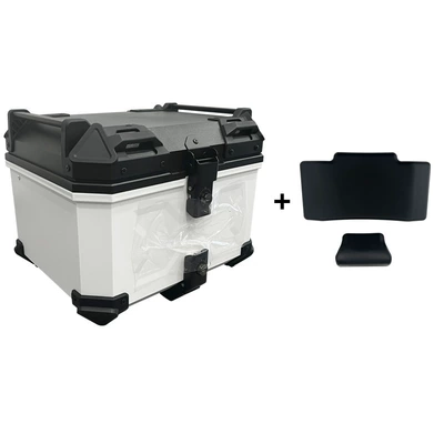 Factory Direct Sales Motorcycle Trunk Motorcycle trunk - white-58l-tail-box-backrest