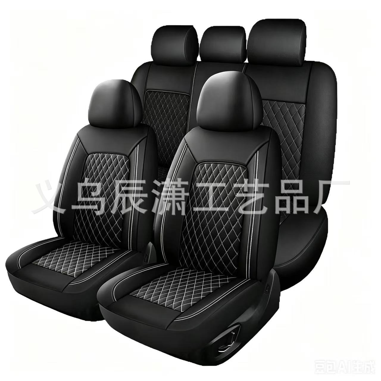 Cross-Border Hot-Selling New Model Single-Line Diamond Quilted Embroidered Pu Leather Universal Car Seat Cover 5-Seater Car Seat Cushion