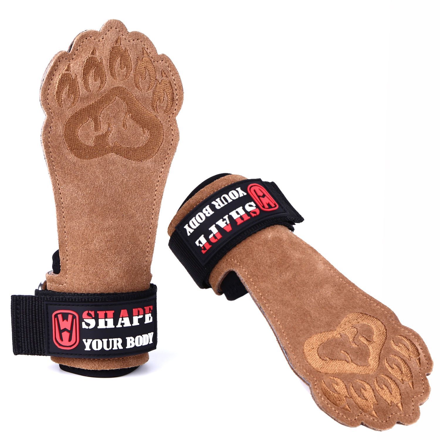 Protector de palma de piel de vaca de peso duro asistido, protector de muñeca de tres capas, guantes de fitness de agarre para hombres y mujeres, protector de mano con pull-ups de barra horizontal
