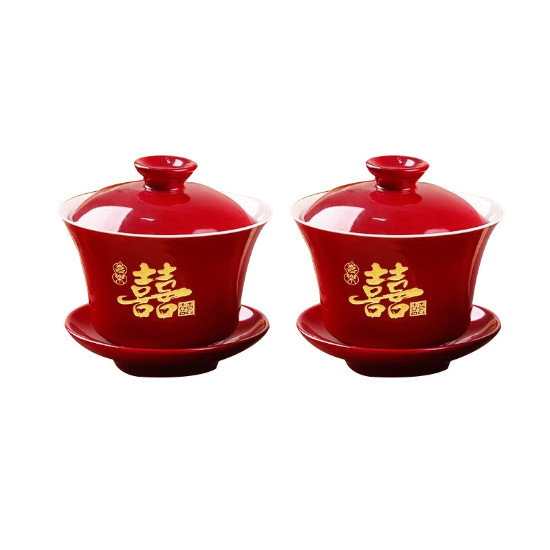 Taza de té de boda, set de bol de boda, copas de cerámica, regalos al por mayor
