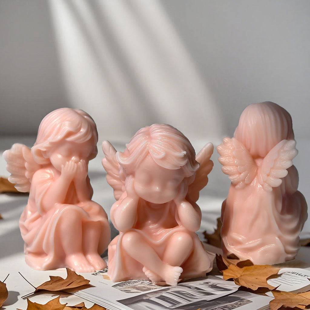 Vela de aromaterapia de angelito transfronterizo Molde de silicona Diy Baby Angel Jabón hecho a mano Aromaterapia Yeso Adornos Abrasivos