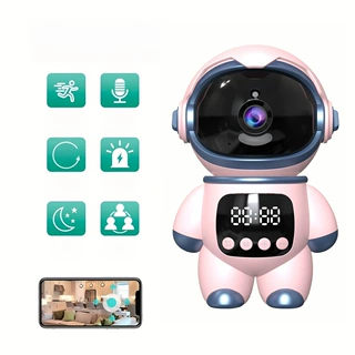 2025跨境宇航员1080PWIFI带PTZ夜视智能手机远程室内监控摄像头