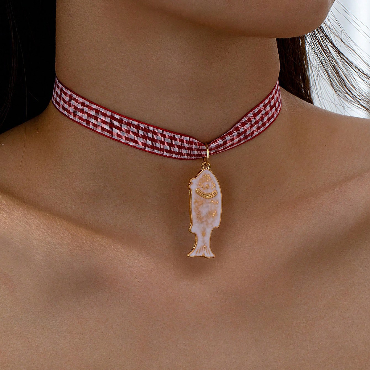 Hippocampus Fish Cute Alloy Cloth Pendant Necklace Wholesale display picture 2