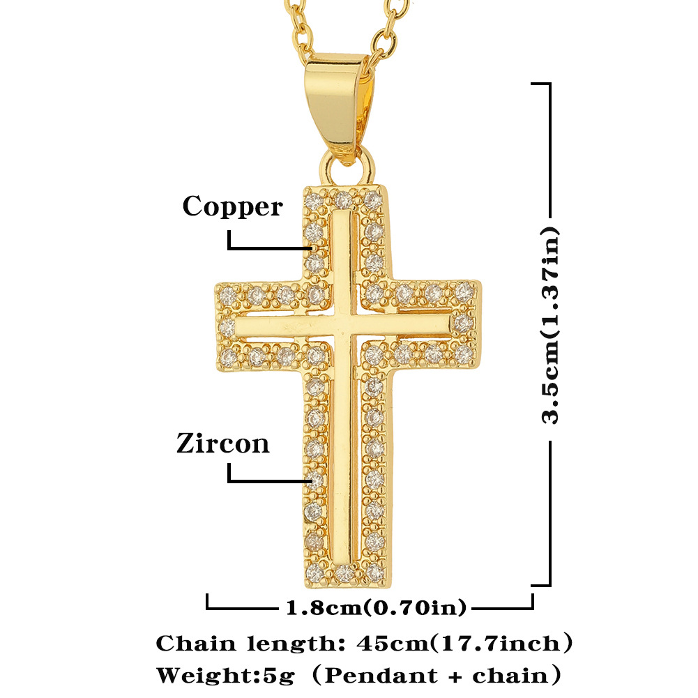 womenu0027s religious cross pendant diamond copper sweater chain wholesale