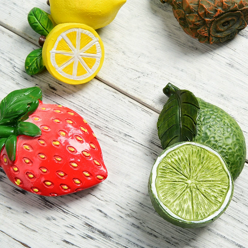3D Cute Fruit Fridge Magnet, Resin Decorative Kitchen Magnet, Assorted Fruit Shapes