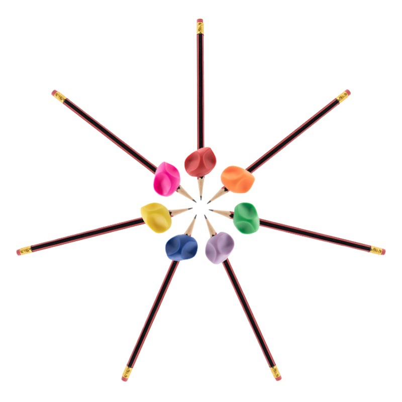 Suministro directo de fábrica Titular de la pluma Estudiante de la escuela primaria Cubierta de la pluma dura de 7 colores Titular de la pluma de escritura de doble cabeza Titular de la pluma de los niños Corrector