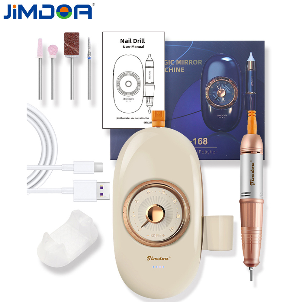 JIMDOA personalizado transfronterizo inalámbrico recarga de taza hueca herramienta especial de manicuría de uñas compacta y conveniente máquina de afilar uñas