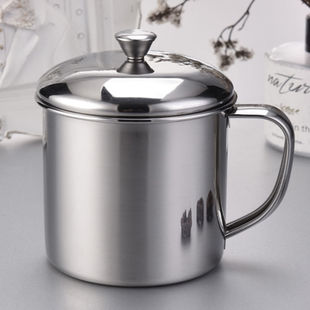 Thickened 304 Stainless Steel Kidsren's Water Cup Student with Lid Kindergarten Baby Drinking Cup Nailed Home Anti-Fall