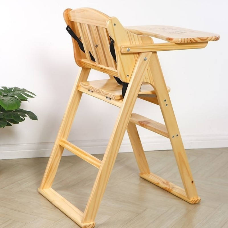 7Fc Solid Wood Kidsren's Dining Chair Household Commercial Foldableable Baby with Bb Dining Chair Dual-Purpose Restaurant Kidsren's Dining Table and Chairs