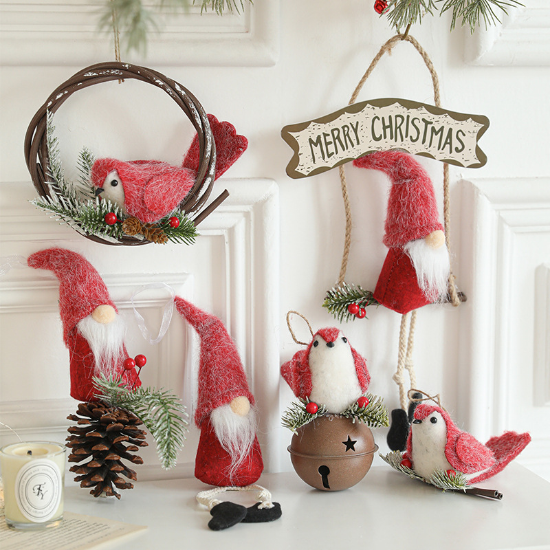 Nuevo árbol de Navidad transfronterizo escena creativa atmósfera diseño de tela de punto de forma especial colgante de decoración