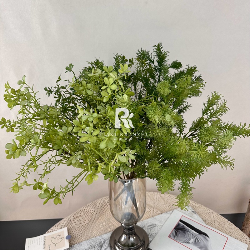 室內植物牆仿真綠植把束蓬萊松森系婚禮裝飾插花造景配材雲竹假花