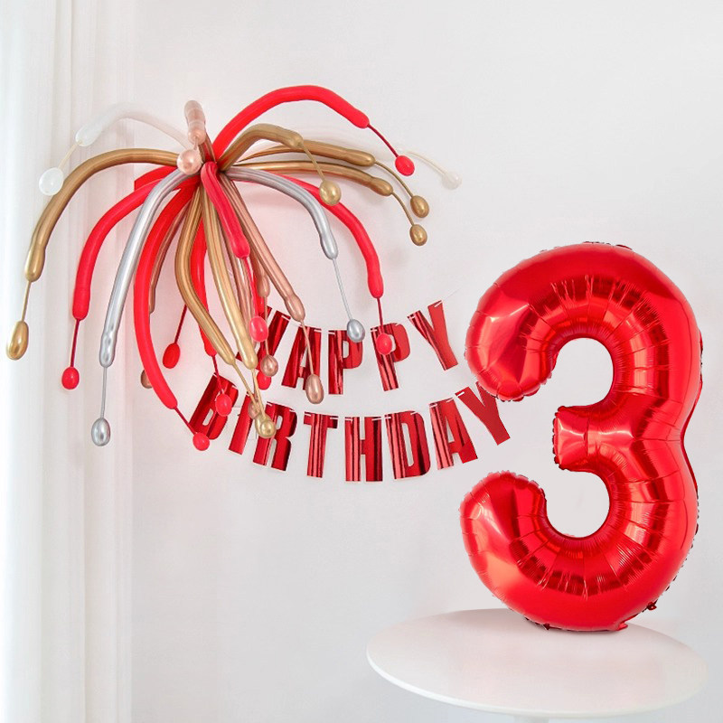 Cartel cumpleaños decoración 1 cumpleaños rojo y oro fuegos_voghion.com