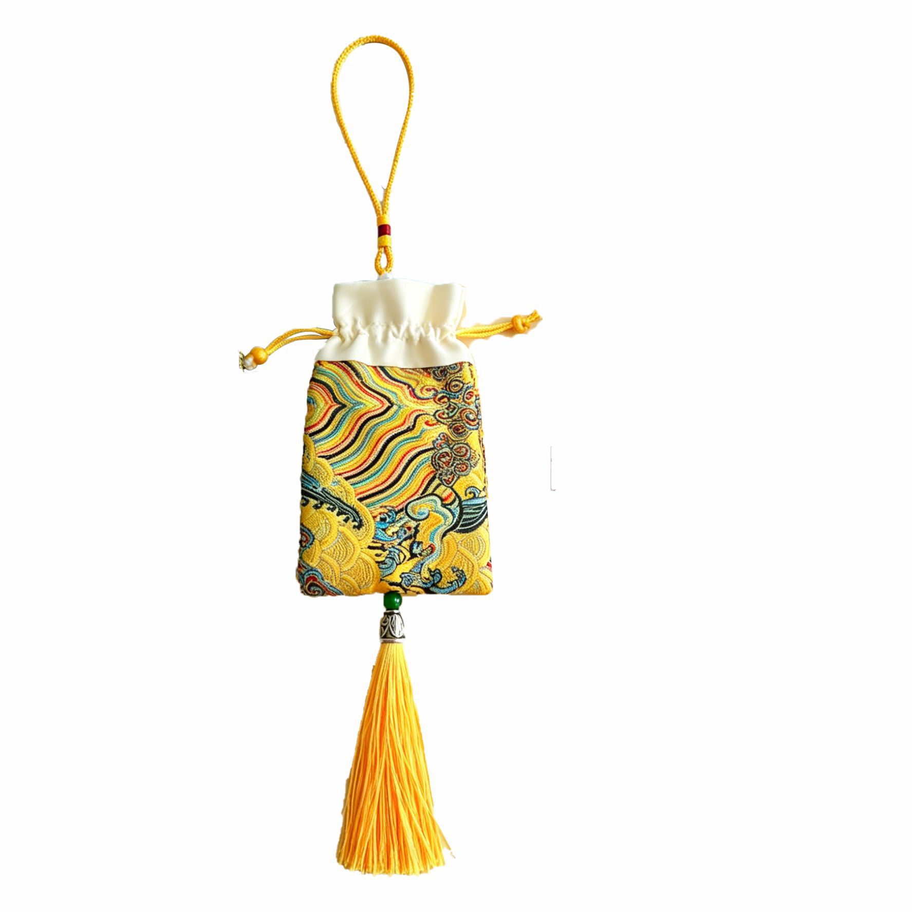 Mugwort Herbal Sachet Ai Cao Fragrant Bag for Car Hanging and Travel Use in use